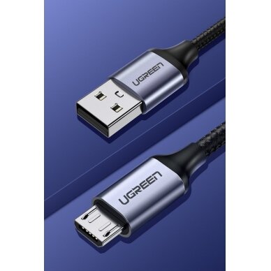 Ugreen USB - micro USB kabelis 1m pilkas (60146) 2