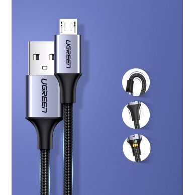 Ugreen USB - micro USB kabelis 1m pilkas (60146) 6