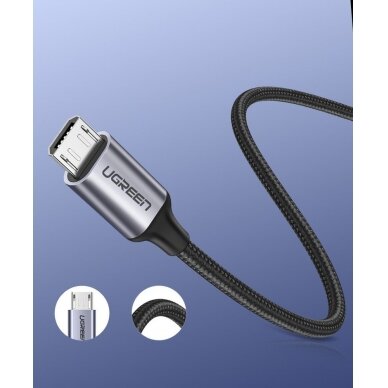 Ugreen USB - micro USB kabelis 1m pilkas (60146) 9
