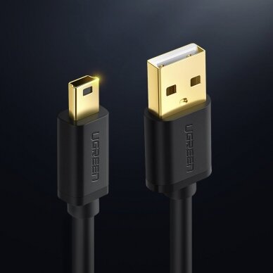 USB kabelis Ugreen USB - mini USB 480 Mbps 1,5 m Juodas (US132 10385) 1