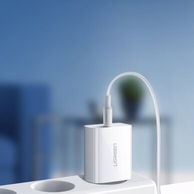 Ugreen USB Power Delivery 3.0 Greito Įkrovimo Buitinis Įkroviklis 4.0+ 18W 3A baltas (60450) (ctz220) 6 Ugreen USB Power Delivery 3.0 Greito Įkrovimo Buitinis Įkroviklis 4.0+ 18W 3A baltas (60450) (ctz220) 6