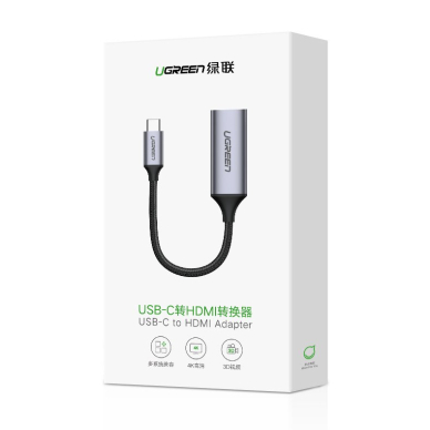 USB Kabelis Ugreen Type C to HDMI 2.0 4K@60 Hz Thunderbolt 3 Convertor skirta MacBook / PC pilkas (70444)  12