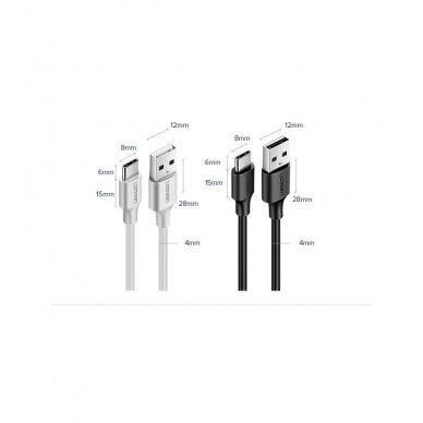 USB Kabelis Ugreen - USB Type C kabelis 3A 1m juodas (60116)  9