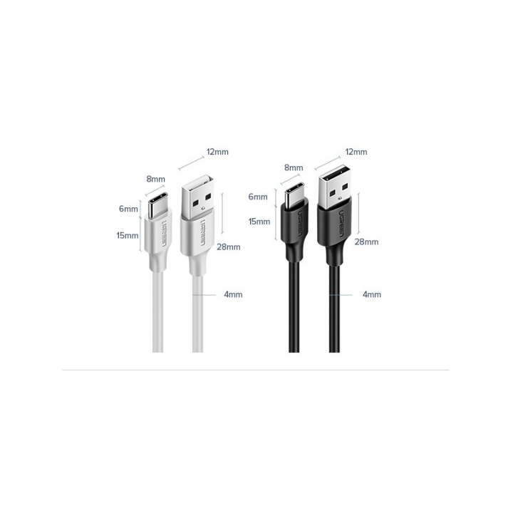 USB Kabelis Ugreen - USB Type C kabelis 3A 2m juodas (60118) 10 USB Kabelis Ugreen - USB Type C kabelis 3A 2m juodas (60118) 10