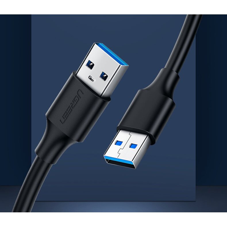 Akcija! Ugreen USB - USB (male - USB 3.2 Gen 1) cable 1 m Juodas (US128 10370)  1