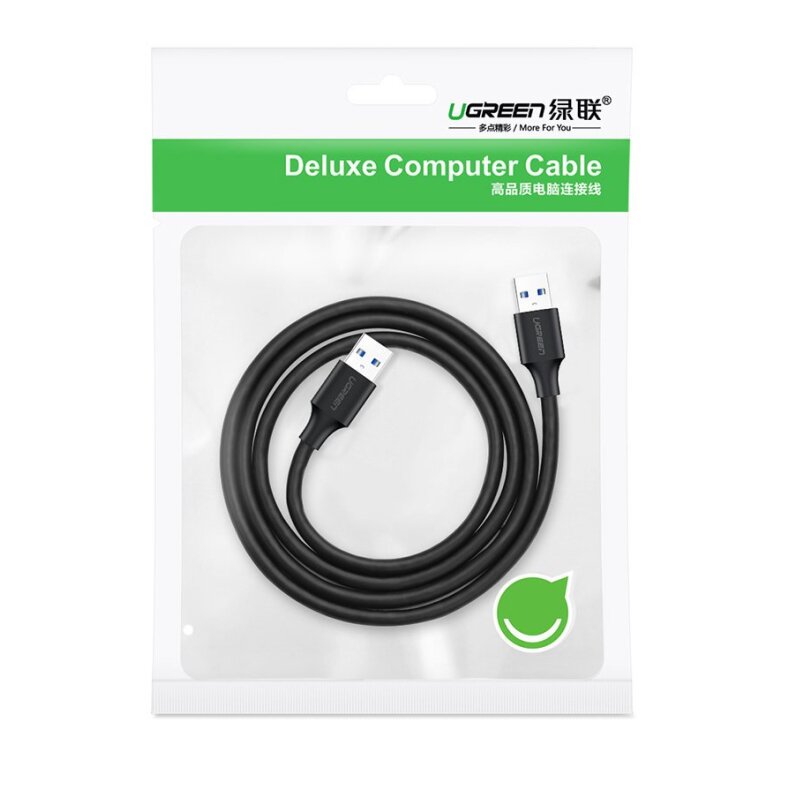 Akcija! Ugreen USB - USB (male - USB 3.2 Gen 1) cable 1 m Juodas (US128 10370)  4