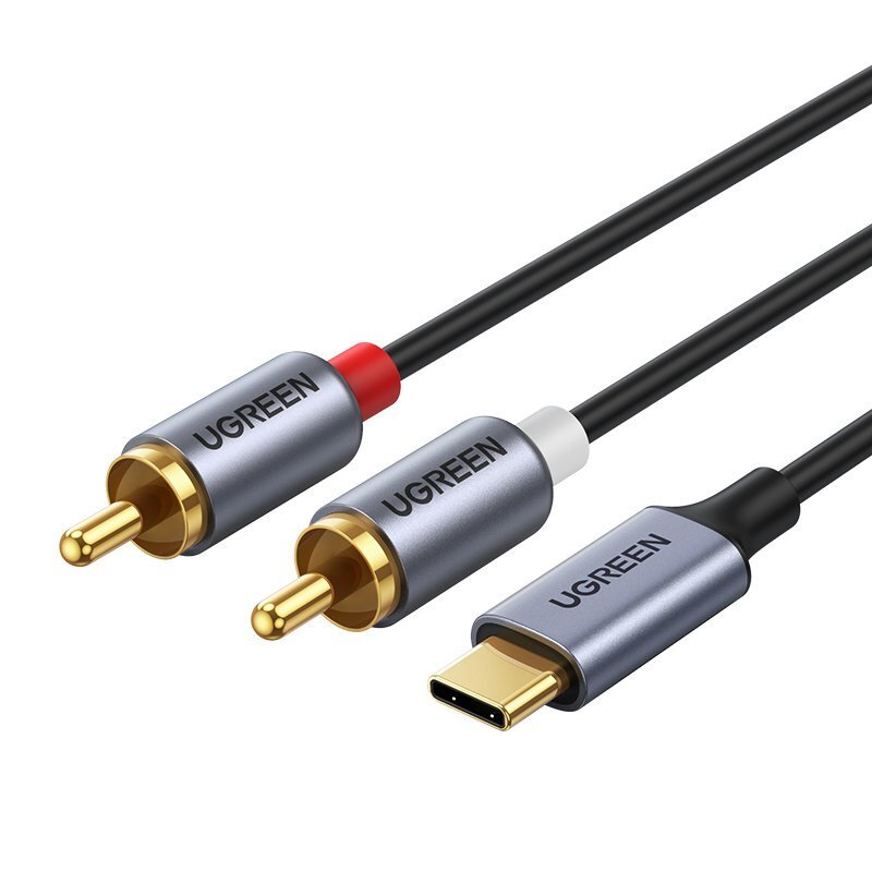 Akcija! Audio kabelis Ugreen USB Type C (male) - 2RCA (male) 1,5m Pilkas (20193 CM451)