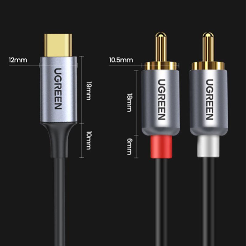 Akcija! Audio kabelis Ugreen USB Type C (male) - 2RCA (male) 1,5m Pilkas (20193 CM451) 9 Akcija! Audio kabelis Ugreen USB Type C (male) - 2RCA (male) 1,5m Pilkas (20193 CM451) 9