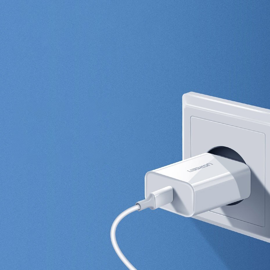 Ugreen USB Power Delivery 3.0 Greito Įkrovimo Buitinis Įkroviklis 4.0+ 18W 3A baltas (60450) (ctz220) 3