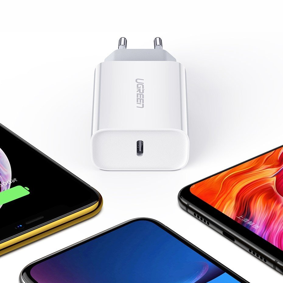 Ugreen USB Power Delivery 3.0 Greito Įkrovimo Buitinis Įkroviklis 4.0+ 18W 3A baltas (60450) (ctz220) 9 Ugreen USB Power Delivery 3.0 Greito Įkrovimo Buitinis Įkroviklis 4.0+ 18W 3A baltas (60450) (ctz220) 9