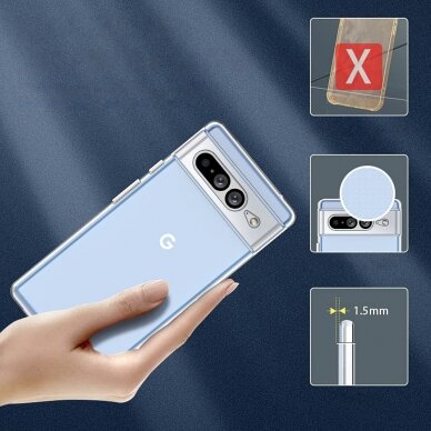 Dėklas Ultra Clear 0.5mm case for Google Pixel 7 Skaidrus 3