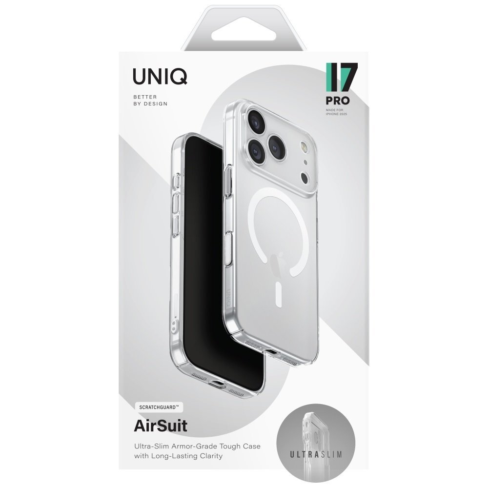 iPhone 17 Pro Uniq Airsuit MagClick Charging dėklas – skaidrus 5