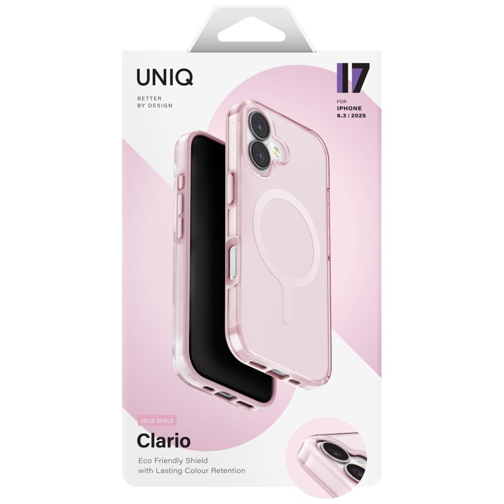 iPhone 17 Uniq Clario MagClick Charging dėklas – rožinis 5