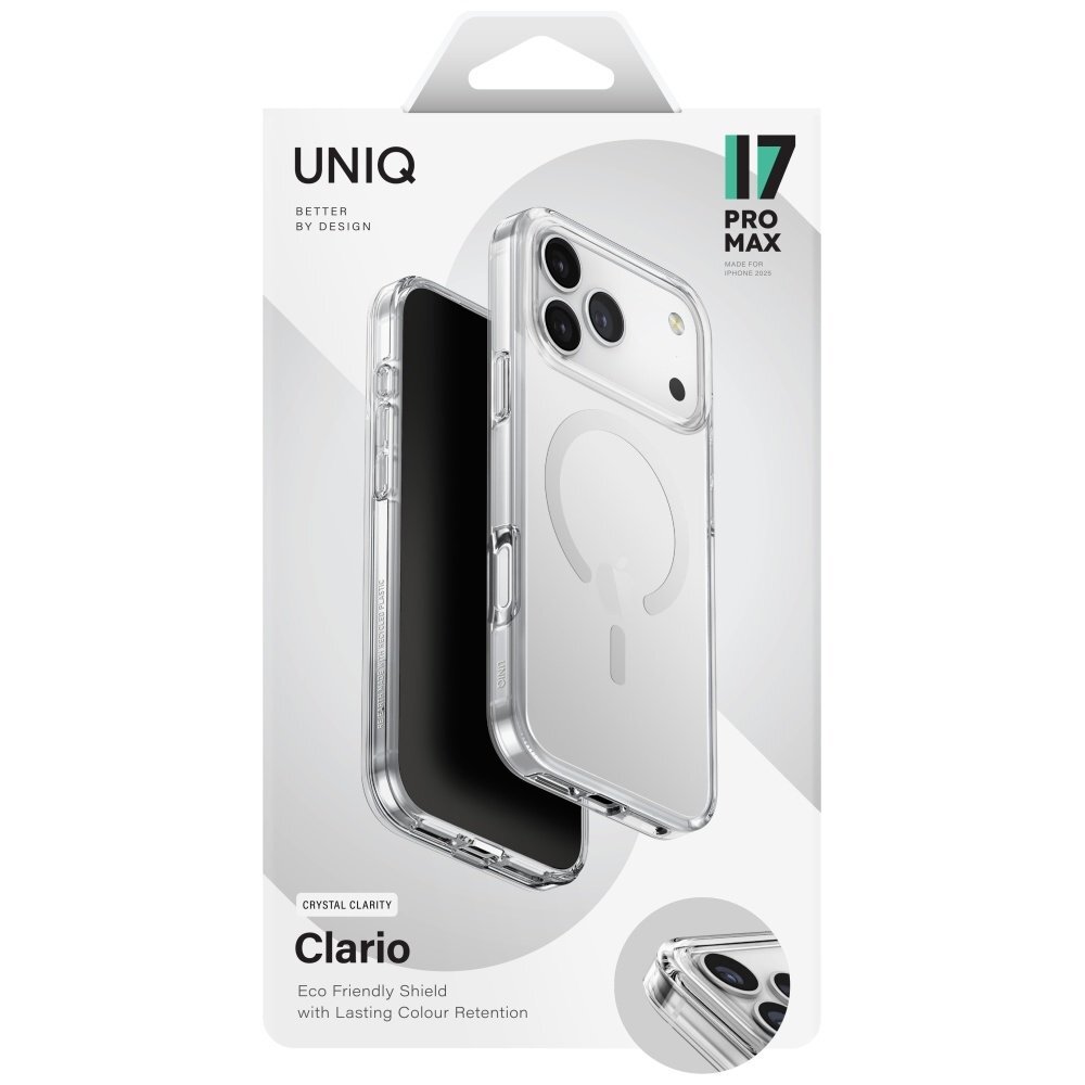 iPhone 17 Pro Max Uniq Clario MagClick Charging dėklas – skaidrus 5