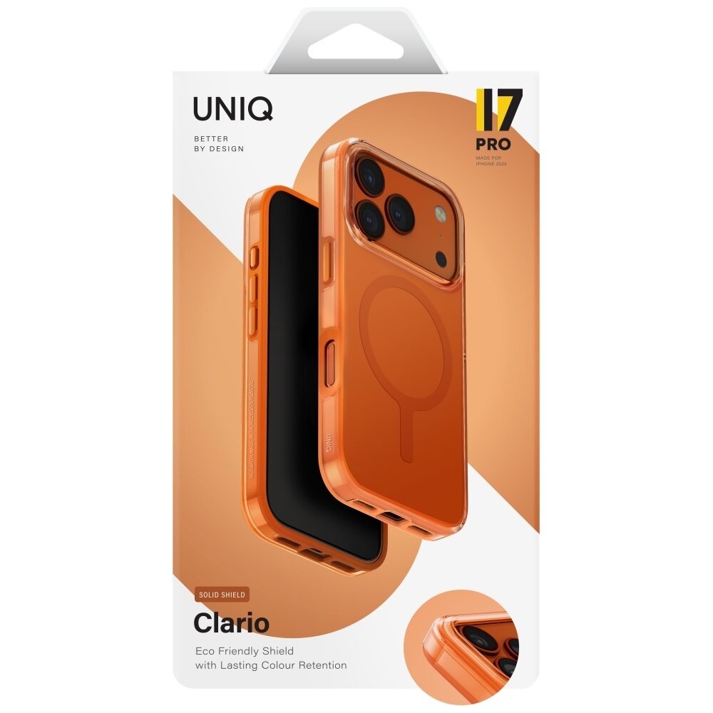 iPhone 17 Pro Uniq Clario Magclick įkrovimo dėklas – oranžinis 4