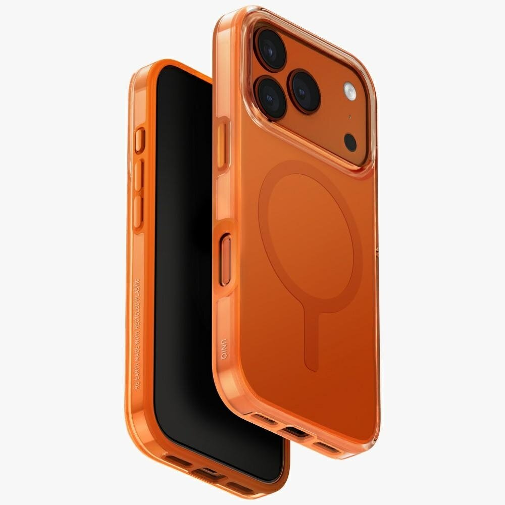 iPhone 17 Pro Uniq Clario Magclick įkrovimo dėklas – oranžinis
