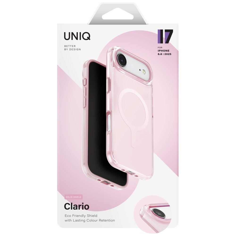 iPhone Air Uniq Clario MagClick Charging dėklas – rožinis 5