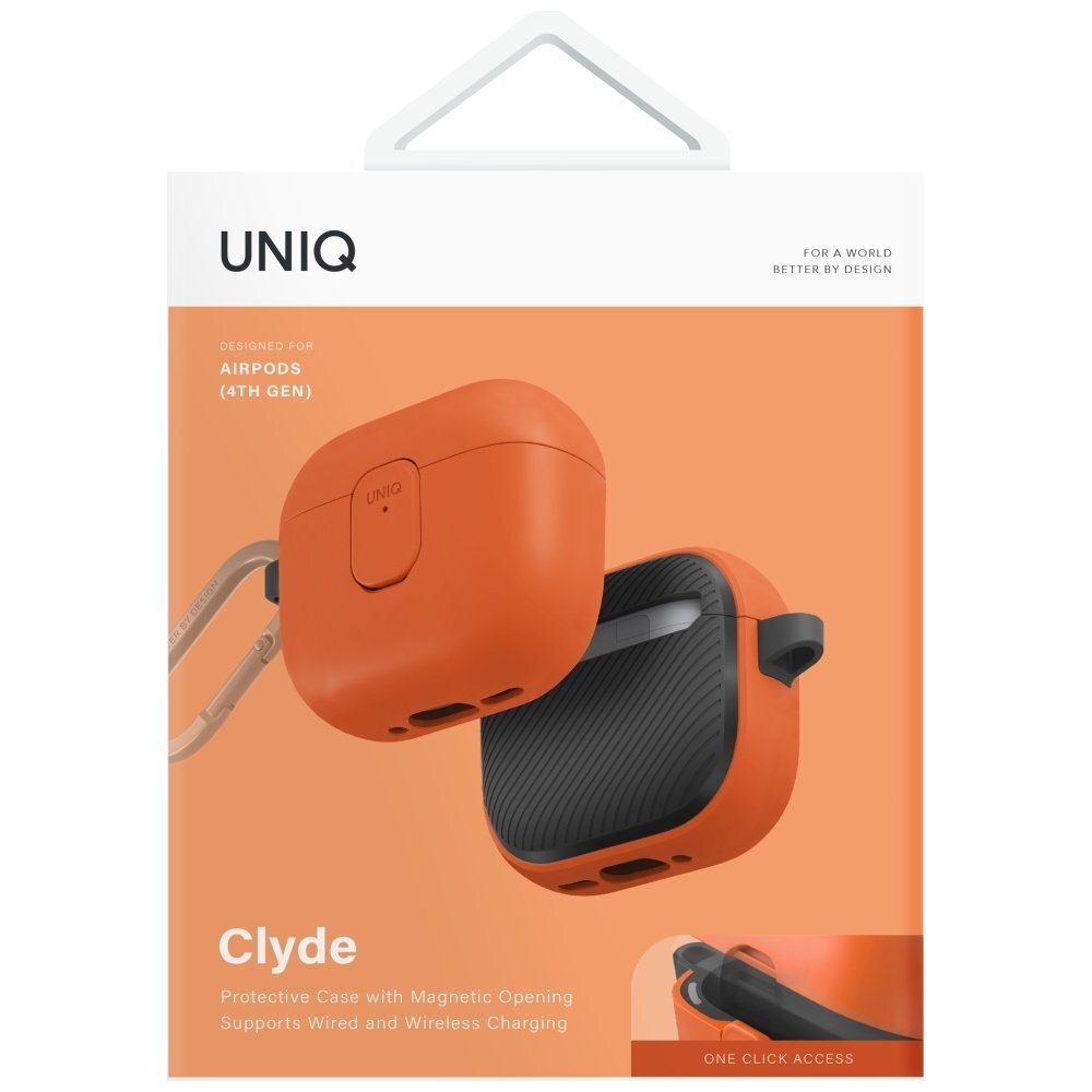 AirPods 4 dėklas Uniq Clyde Lock – oranžinis 4