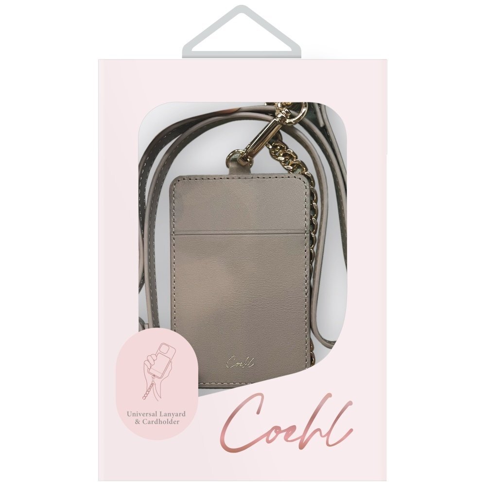 Telefono dirželis Uniq Coehl Caryne 3-in-1 su kortelių dėkliuku – pilkas 2 Telefono dirželis Uniq Coehl Caryne 3-in-1 su kortelių dėkliuku – pilkas 2