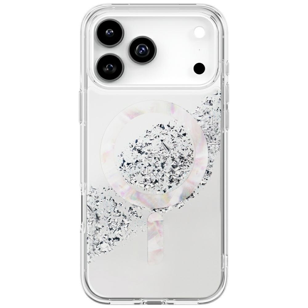 iPhone 17 Pro Max Uniq Coehl Crystelle Magnetic Charging dėklas – sidabrinis