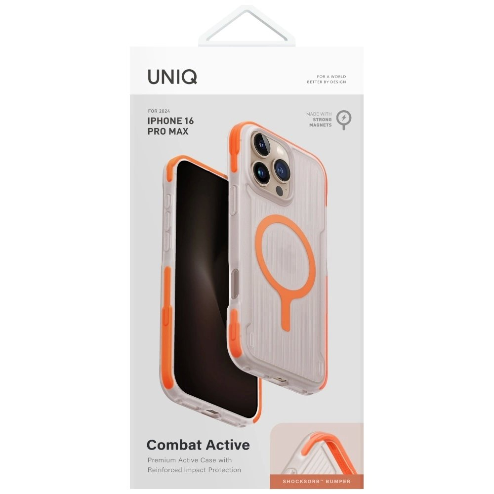 Uniq Combat Active Magclick Charging Dėklas skirtas iPhone 16 Pro Max - Orange 4 Uniq Combat Active Magclick Charging Dėklas skirtas iPhone 16 Pro Max - Orange 4