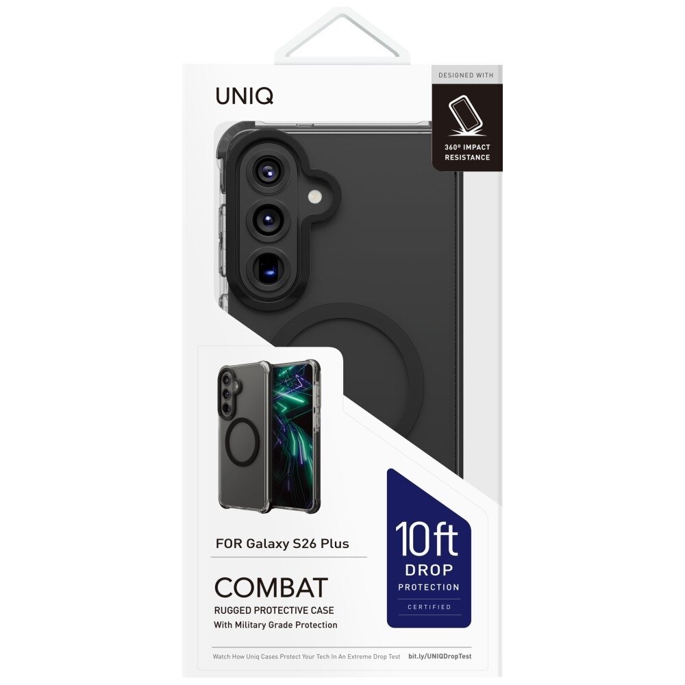 Samsung Galaxy S26+ Uniq Combat Magclick Charging dėklas – juodas 2 Samsung Galaxy S26+ Uniq Combat Magclick Charging dėklas – juodas 2