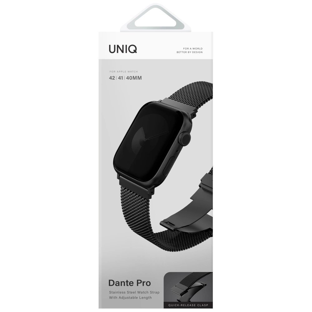 Apple Watch 40/41/42 mm dirželis Uniq Dante Pro Stainless Steel – grafito spalvos 2