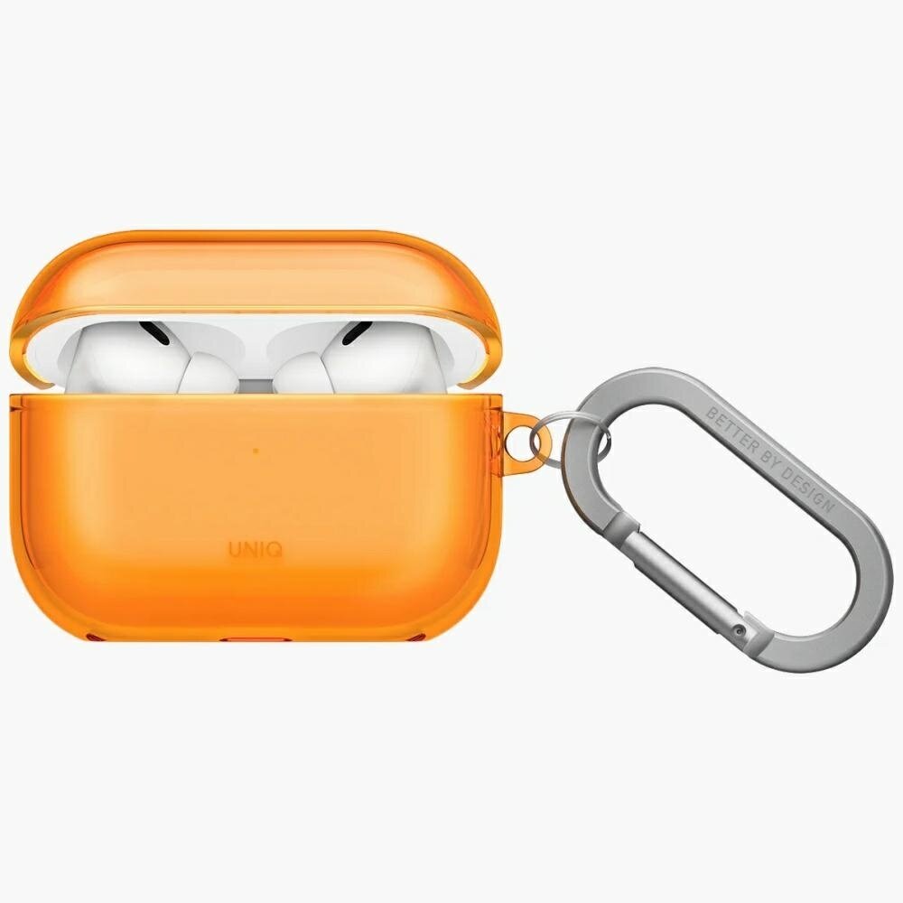 AirPods Pro 3 Uniq Glase dėklas – oranžinis 1 AirPods Pro 3 Uniq Glase dėklas – oranžinis 1