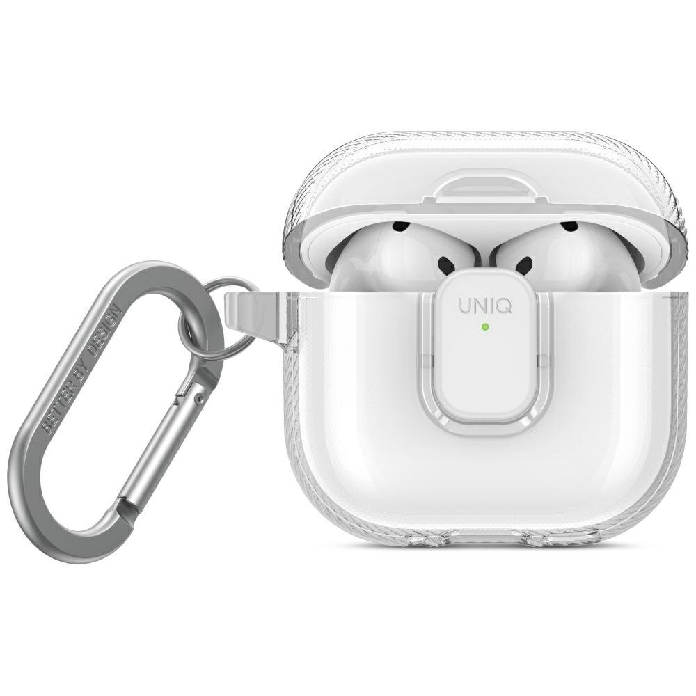 AirPods 4 dėklas Uniq Glase Pro – skaidrus AirPods 4 dėklas Uniq Glase Pro – skaidrus