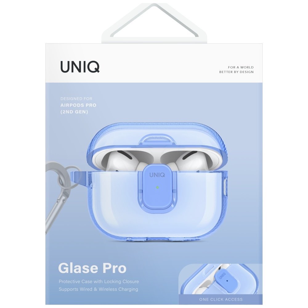AirPods Pro 2 dėklas Uniq Glase Pro – mėlynas 1