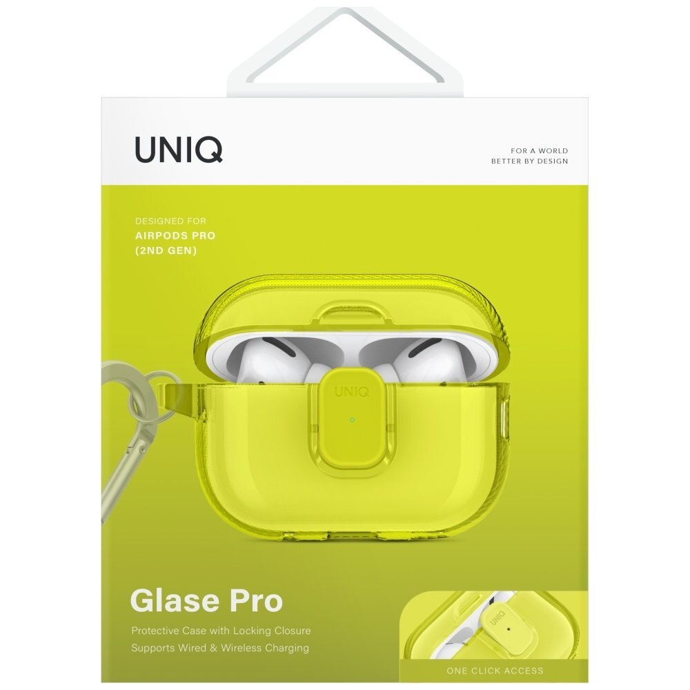 AirPods Pro 2 dėklas Uniq Glase Pro – geltonas 1