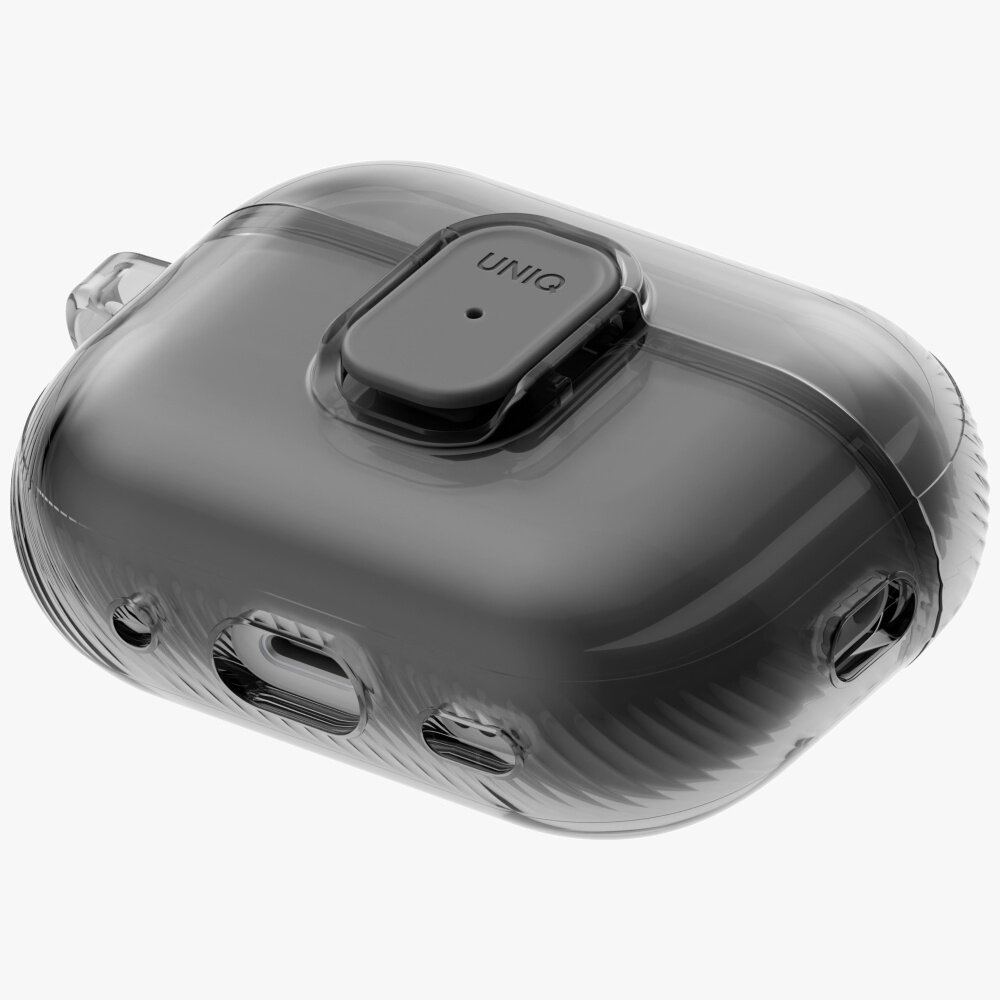 AirPods Pro 3 Uniq Glase Pro Lock dėklas – skaidriai juodas 4