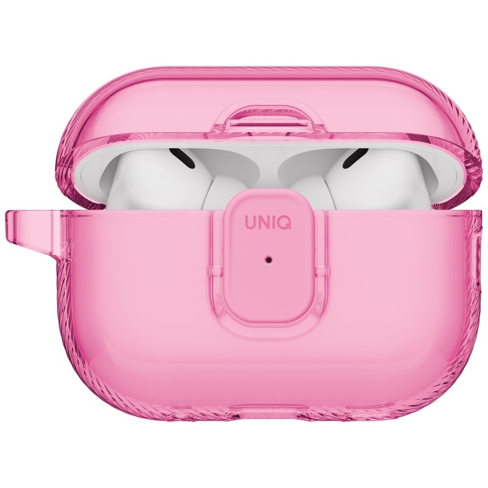 AirPods Pro 3 Uniq Glase Pro Lock dėklas – skaidriai rožinis 2
