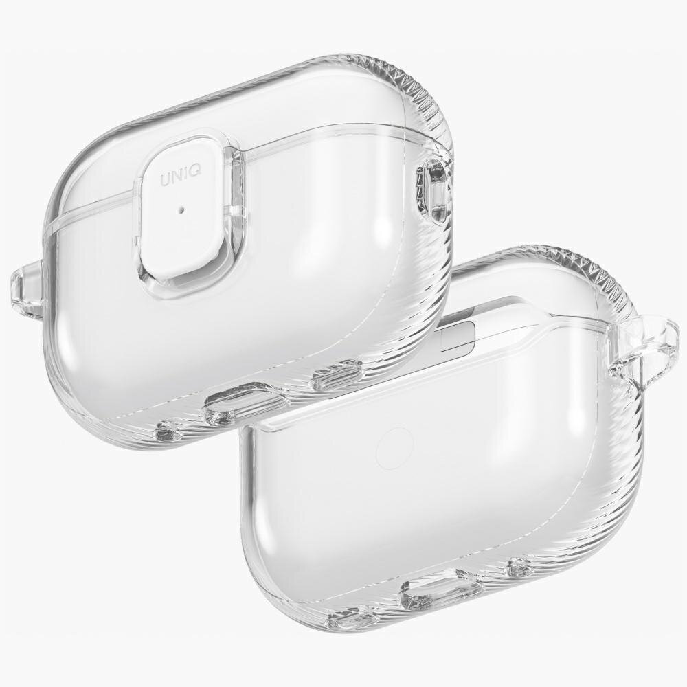 AirPods Pro 3 Uniq Glase Pro Lock dėklas – skaidrus