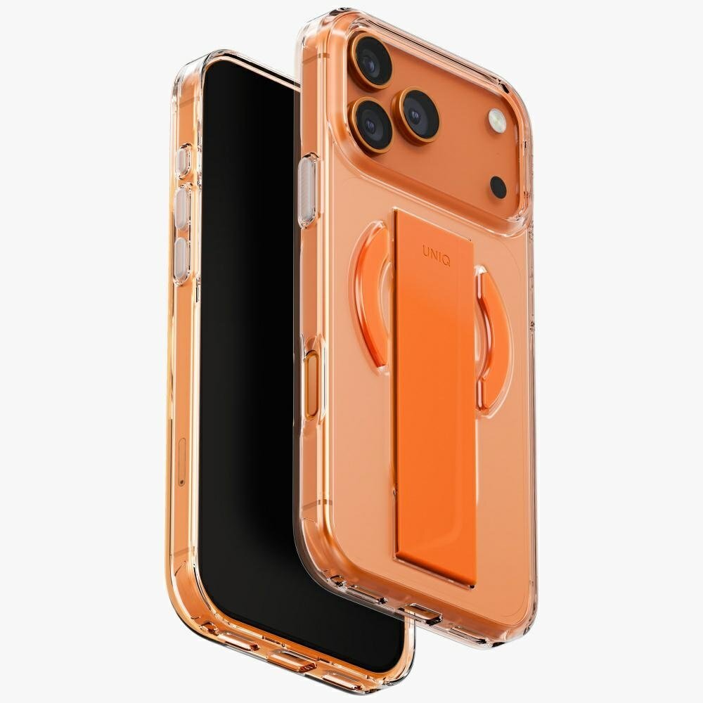 iPhone 17 Pro Max Uniq Heldro Air MagClick Charging dėklas – oranžinis