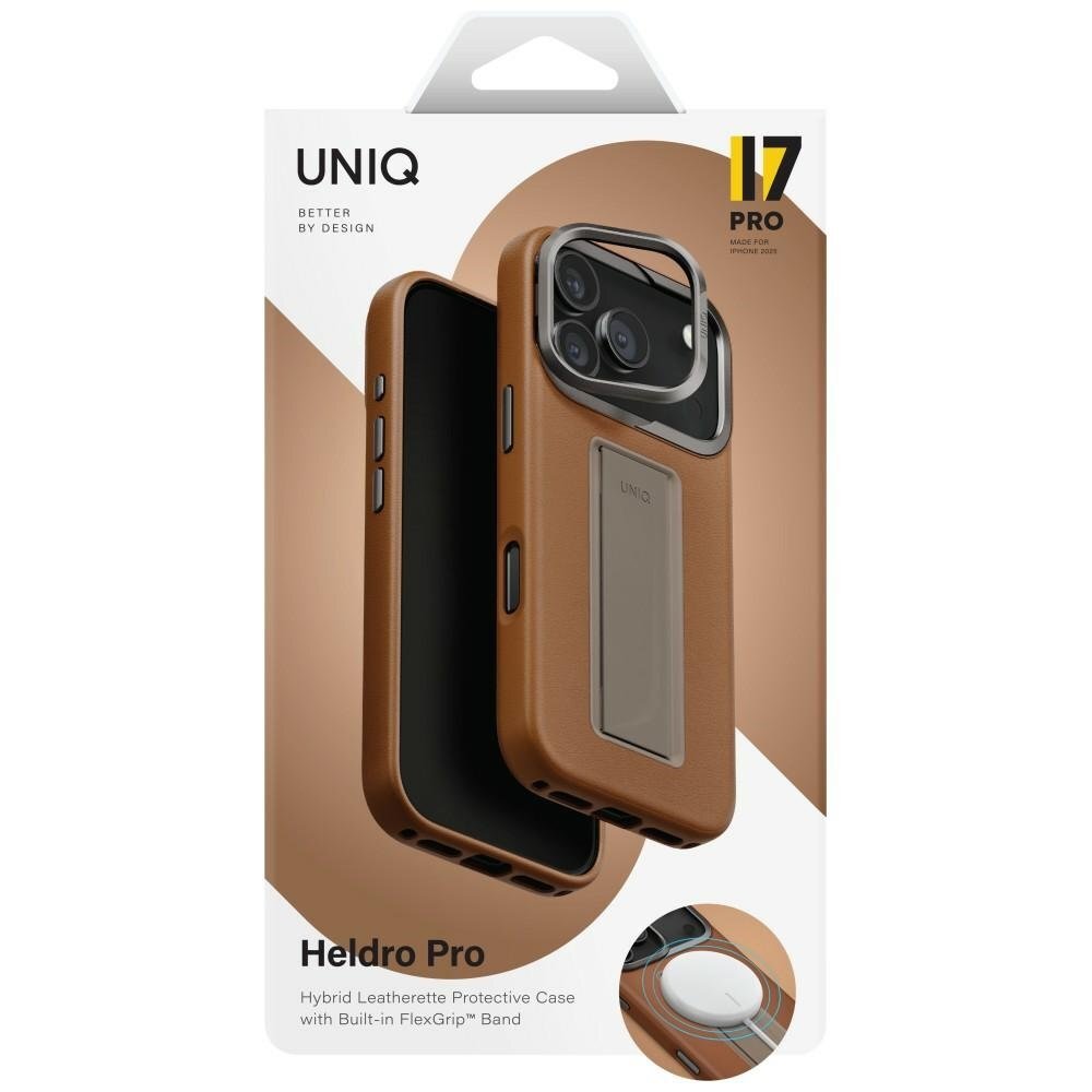 iPhone 17 Pro Uniq Heldro Pro MagClick Charging dėklas – rudas 5 iPhone 17 Pro Uniq Heldro Pro MagClick Charging dėklas – rudas 5