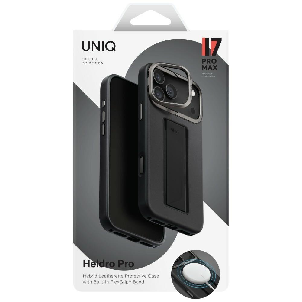 iPhone 17 Pro Max Uniq Heldro Pro MagClick Charging dėklas – juodas 5 iPhone 17 Pro Max Uniq Heldro Pro MagClick Charging dėklas – juodas 5