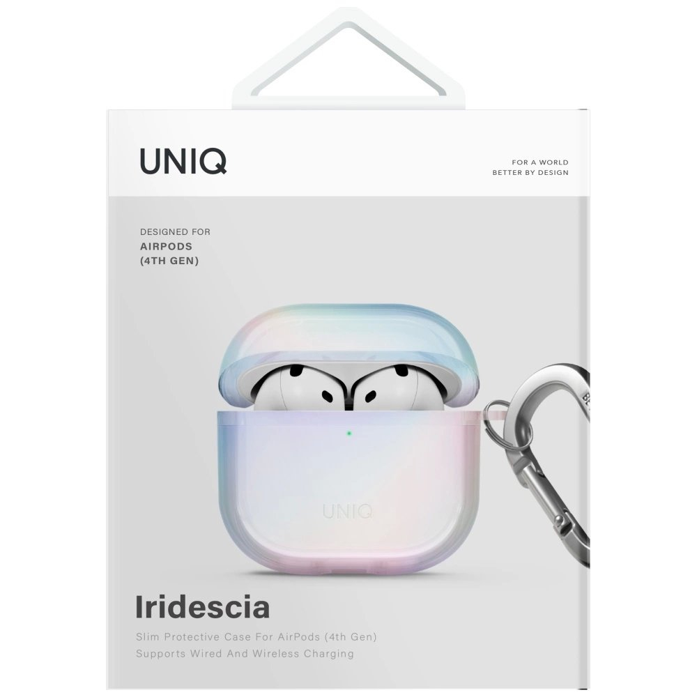 AirPods 4 Uniq Iridescia kabinamas dėklas - holo baltas 3 AirPods 4 Uniq Iridescia kabinamas dėklas - holo baltas 3