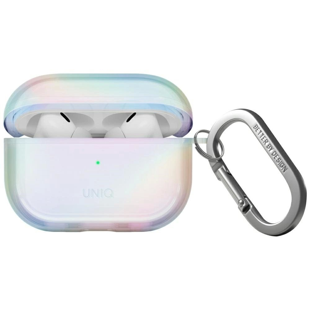 AirPods Pro 2 Uniq Iridescia kabinamas dėklas - holo baltas AirPods Pro 2 Uniq Iridescia kabinamas dėklas - holo baltas
