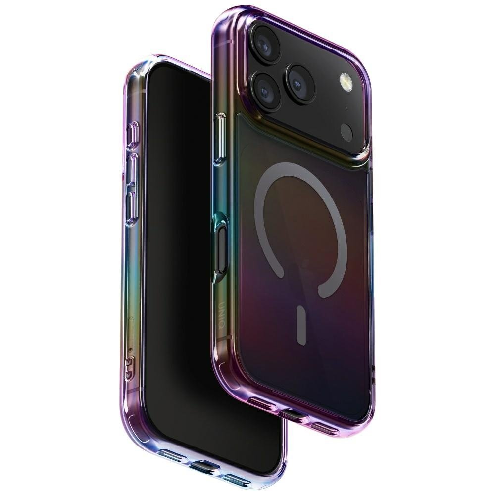 iPhone 17 Pro Uniq Iridescia MagClick Charging dėklas – margaspalvis iPhone 17 Pro Uniq Iridescia MagClick Charging dėklas – margaspalvis