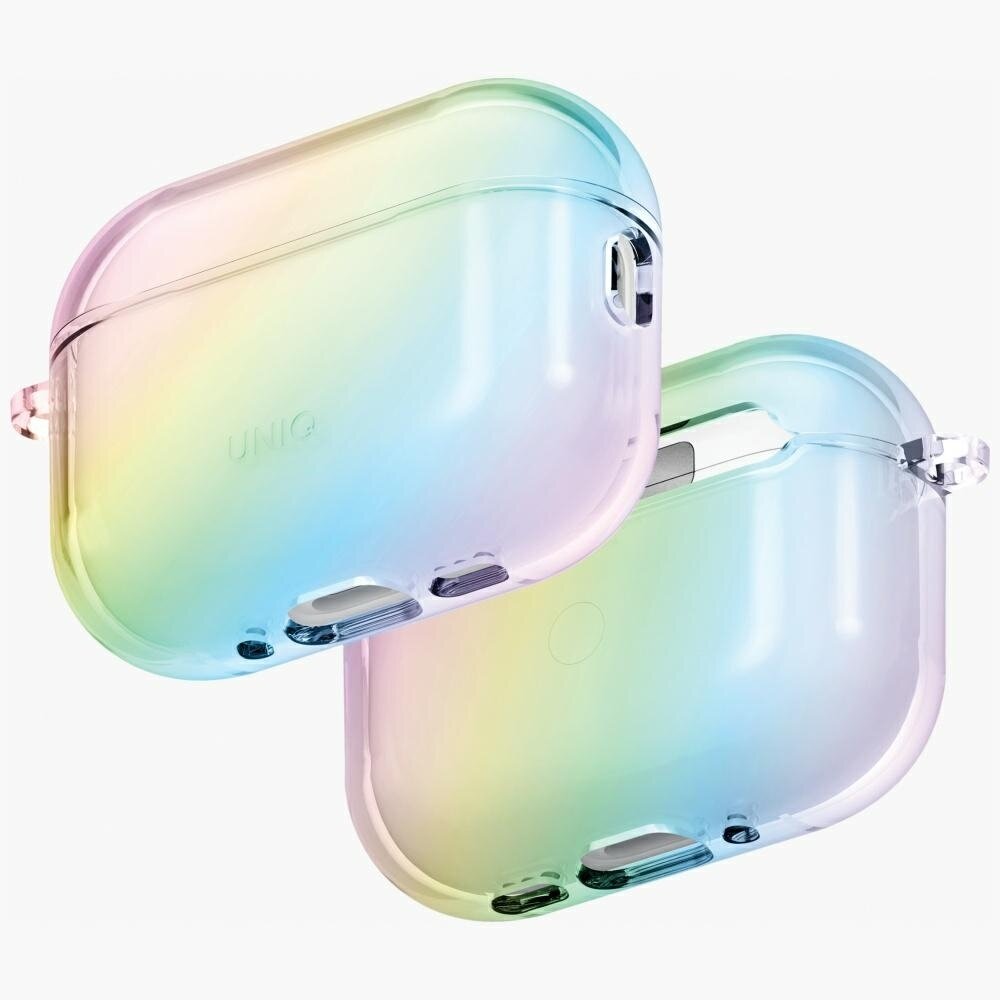 AirPods Pro 3 Uniq Iridescia Hang dėklas – skaidrus, įvairiaspalvis