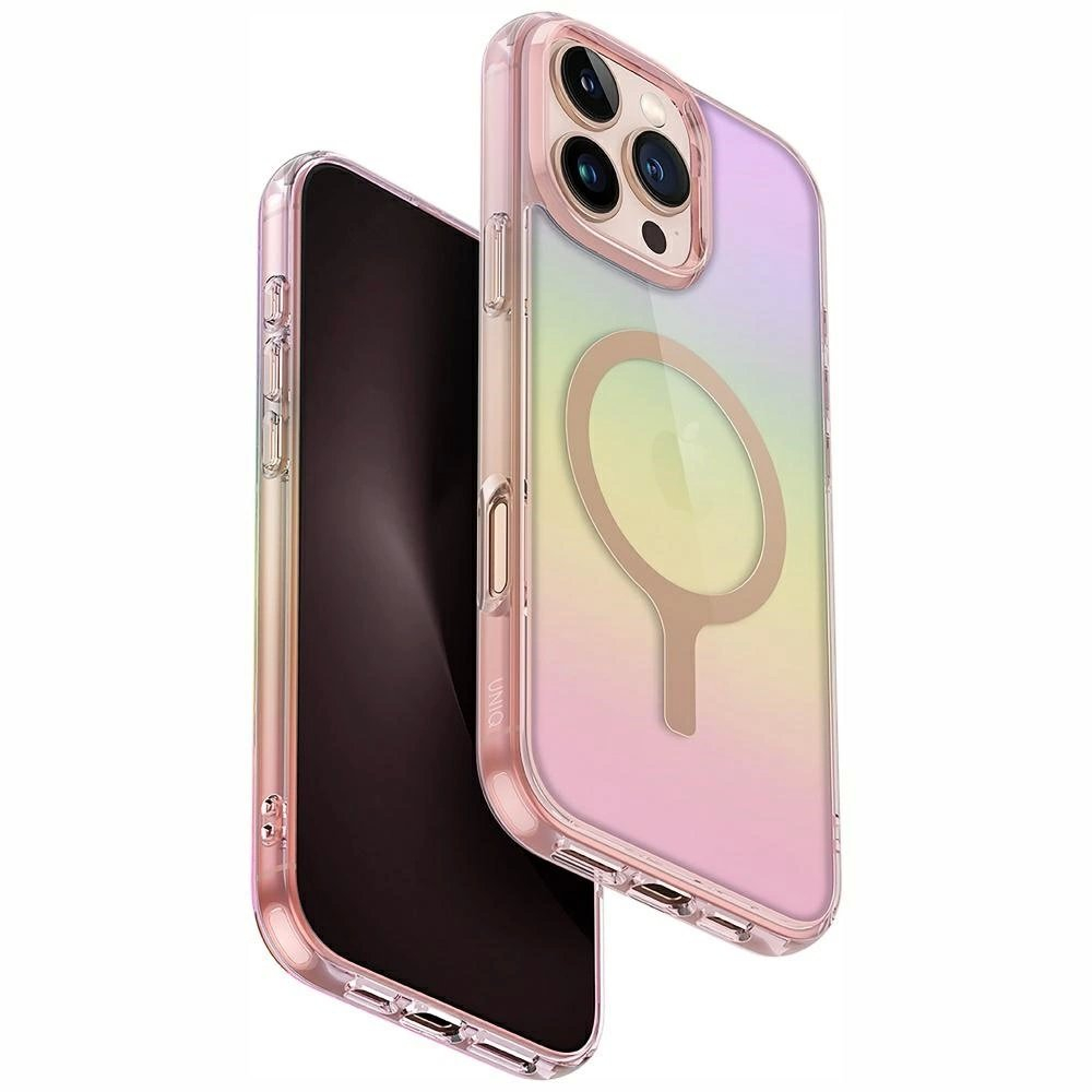 Uniq Iridescia Magclick Charging Dėklas skirtas iPhone 16 Pro Max - Rožinis
