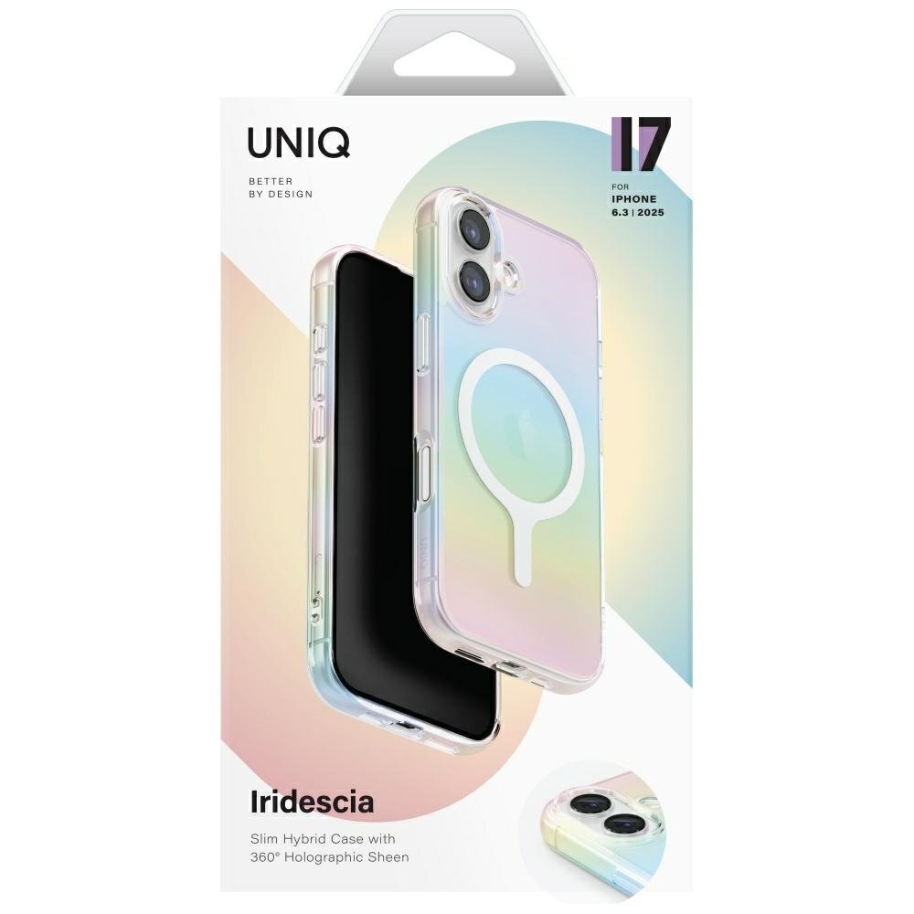 iPhone 17 Uniq Iridescia Magclick dėklas – daugiaspalvis 5