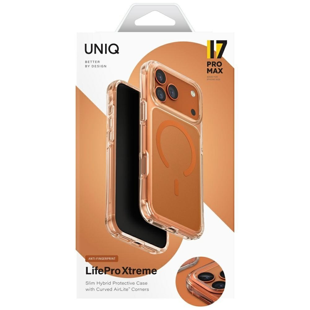 iPhone 17 Pro Max Uniq LifePro Xtreme MagClick Charging dėklas – oranžinis 5 iPhone 17 Pro Max Uniq LifePro Xtreme MagClick Charging dėklas – oranžinis 5