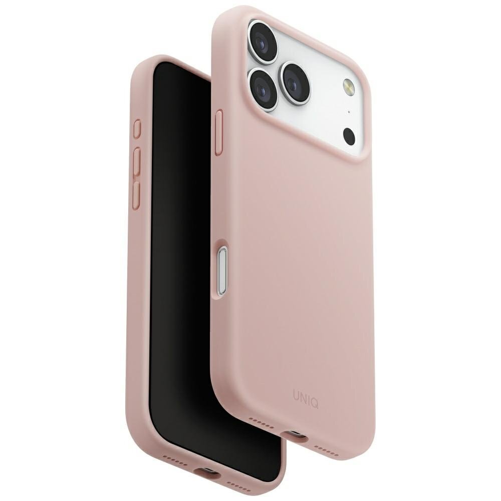 iPhone 17 Pro Max dėklas Uniq Lino, Magclick Charging – rožinis iPhone 17 Pro Max dėklas Uniq Lino, Magclick Charging – rožinis