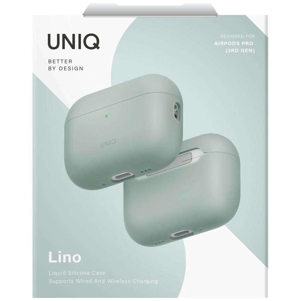 AirPods Pro 3 Uniq Lino Silicone dėklas – žalias 5 AirPods Pro 3 Uniq Lino Silicone dėklas – žalias 5