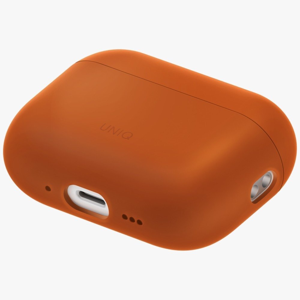 AirPods Pro 3 Uniq Lino silikoninis dėklas – oranžinis 1 AirPods Pro 3 Uniq Lino silikoninis dėklas – oranžinis 1