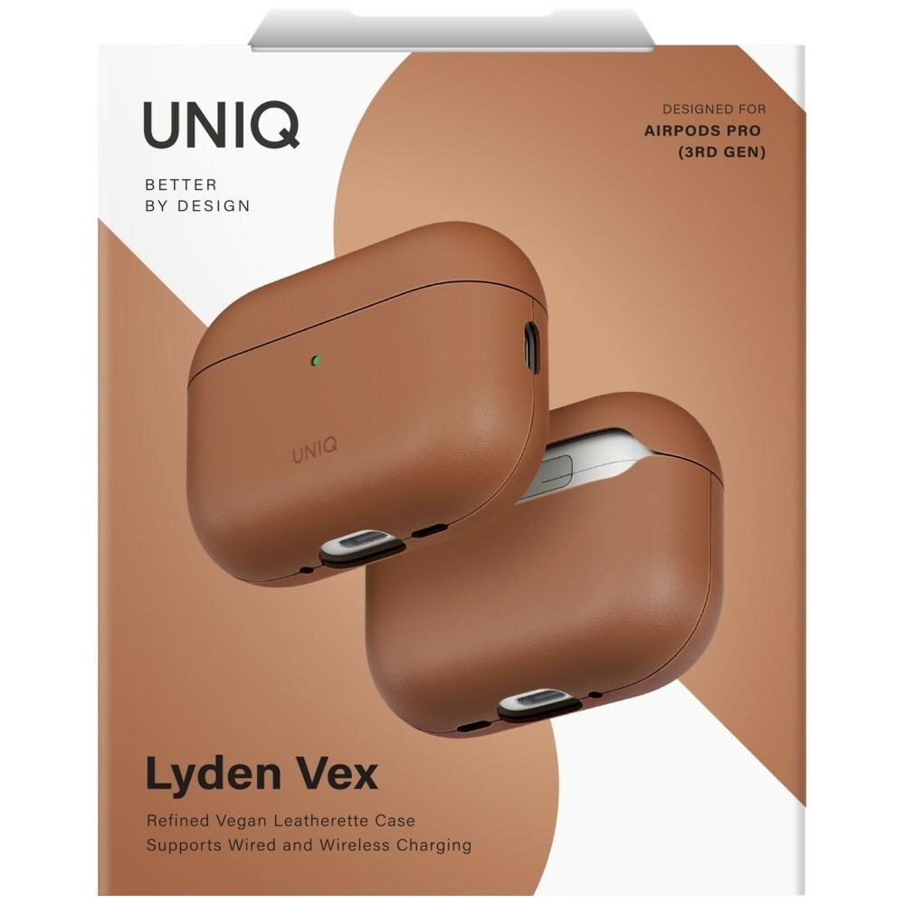 AirPods Pro 3 Uniq Lyden Vex dėklas – rudas 1 AirPods Pro 3 Uniq Lyden Vex dėklas – rudas 1