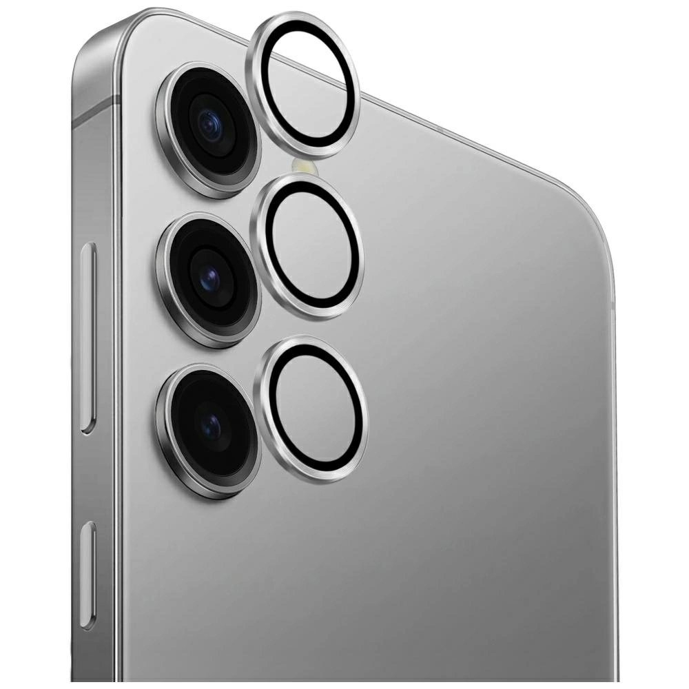 Uniq Optix aliuminio kameros objektyvas skirtas Samsung Galaxy S25 – sidabrinis