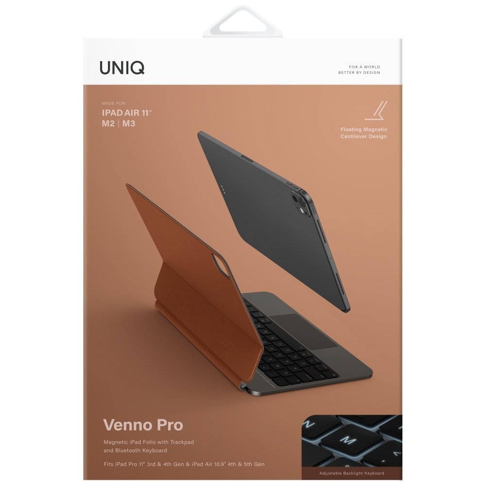 iPad 11" 2025 / iPad Air 11" 2024 / 2025 / iPad Pro 11" 2018 / 2020 / 2021 / 2022 / 2024 Uniq Venno Pro Magnetic Smart dėklas su klaviatūra – rudas 6 iPad 11" 2025 / iPad Air 11" 2024 / 2025 / iPad Pro 11" 2018 / 2020 / 2021 / 2022 / 2024 Uniq Venno Pro Magnetic Smart dėklas su klaviatūra – rudas 6